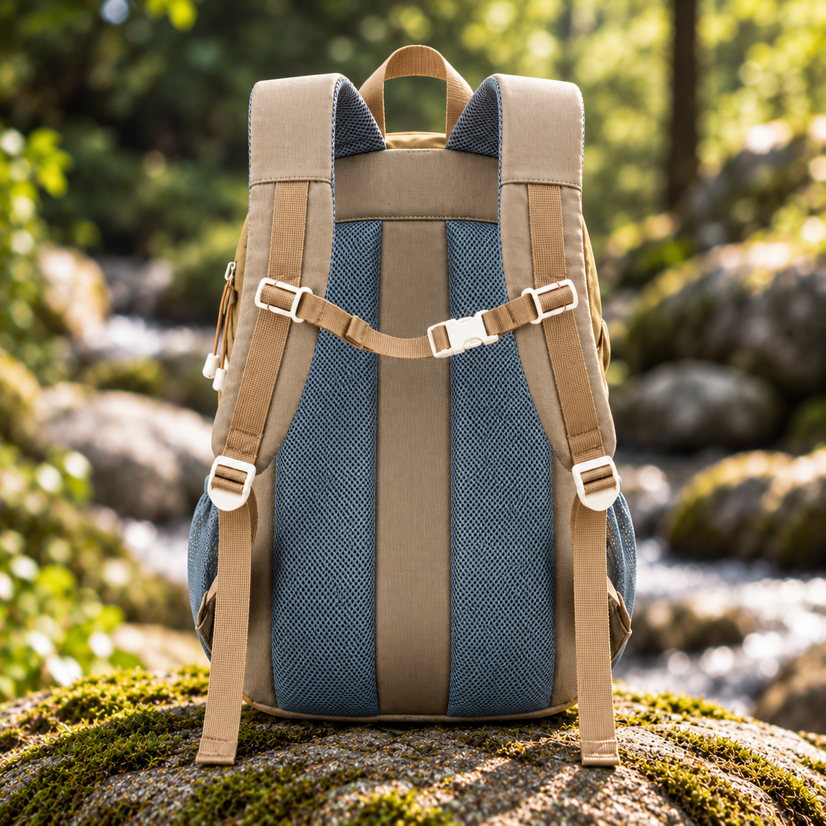 Sac Compact 23 L kaki, vue du dos